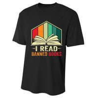 I Read Banned Books Week Librarian Freedom Reader Nerd Performance Sprint T-Shirt