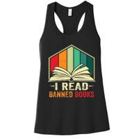 I Read Banned Books Week Librarian Freedom Reader Nerd Women's Racerback Tank