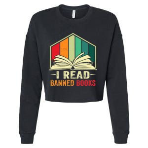 I Read Banned Books Week Librarian Freedom Reader Nerd Cropped Pullover Crew