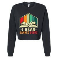 I Read Banned Books Week Librarian Freedom Reader Nerd Cropped Pullover Crew