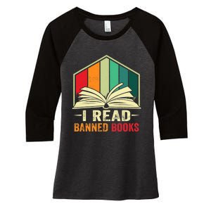 I Read Banned Books Week Librarian Freedom Reader Nerd Women's Tri-Blend 3/4-Sleeve Raglan Shirt