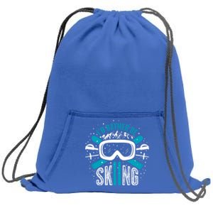 Id Rather Be Skiing Cute Gift Sweatshirt Cinch Pack Bag