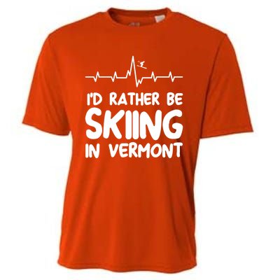 Id Rather Be Skiing In Vermont Skiing Cool Gift Cooling Performance Crew T-Shirt