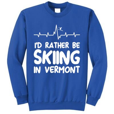 Id Rather Be Skiing In Vermont Skiing Cool Gift Sweatshirt