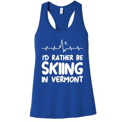 Id Rather Be Skiing In Vermont Skiing Cool Gift Women's Racerback Tank