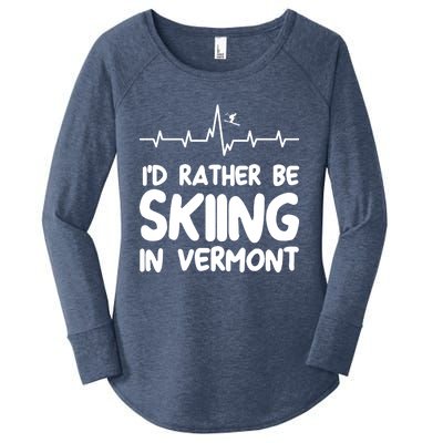 Id Rather Be Skiing In Vermont Skiing Cool Gift Women's Perfect Tri Tunic Long Sleeve Shirt