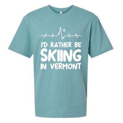 Id Rather Be Skiing In Vermont Skiing Cool Gift Sueded Cloud Jersey T-Shirt