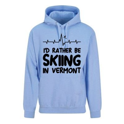 Id Rather Be Skiing In Vermont Skiing Cool Gift Unisex Surf Hoodie