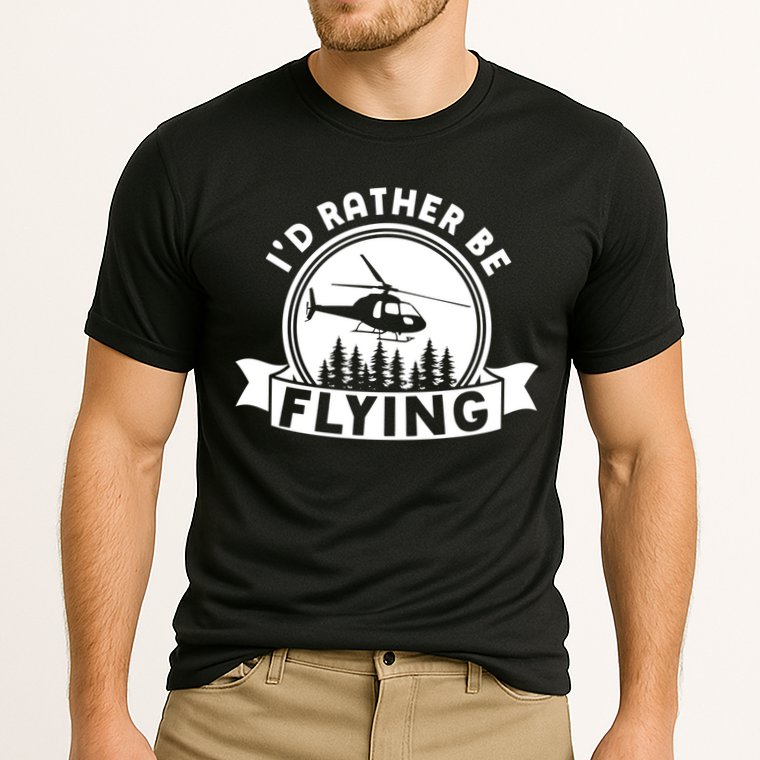 Id Rather Be Flying Funny Helicopter Pilot Gift Cooling Performance Crew T-Shirt