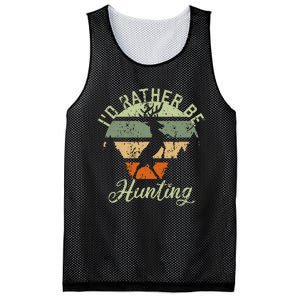 ID Rather Be Hunting Season Gifts Funny Deer Retro Hunters Mesh Reversible Basketball Jersey Tank