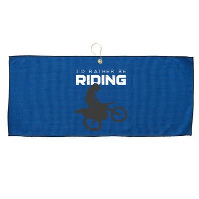 Id Rather Be Riding Motocross Apparel Dirt Bike Motocross Large Microfiber Waffle Golf Towel