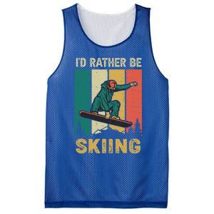 Id Rather Be Snow Skiing Cool Gift Mesh Reversible Basketball Jersey Tank