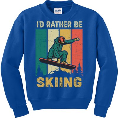 Id Rather Be Snow Skiing Cool Gift Kids Sweatshirt