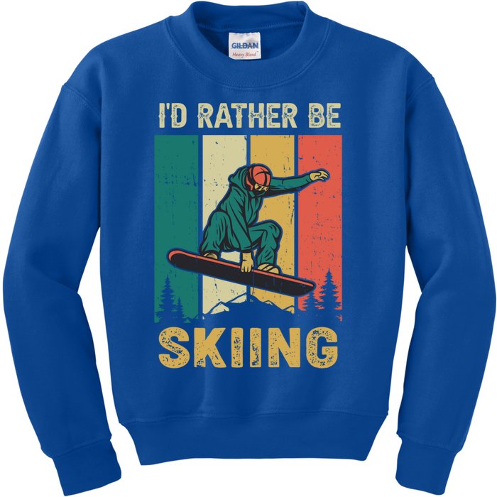 Id Rather Be Snow Skiing Cool Gift Kids Sweatshirt