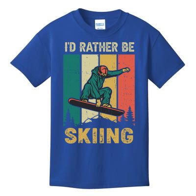 Id Rather Be Snow Skiing Cool Gift Kids T-Shirt