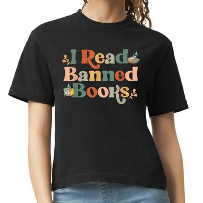 I Read Banned Books Week Librarian Freadom Reader Nerd Comfort Colors Boxy T-Shirt