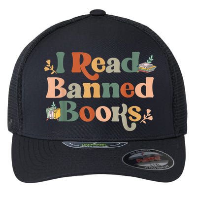 I Read Banned Books Week Librarian Freadom Reader Nerd Flexfit Unipanel Trucker Cap