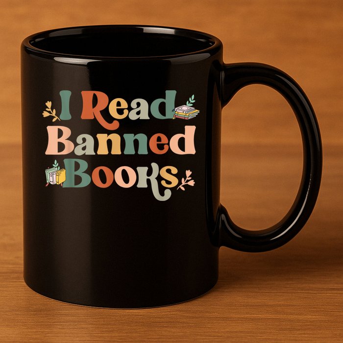 I Read Banned Books Week Librarian Freadom Reader Nerd 11oz C Handle Ceramic Mug
