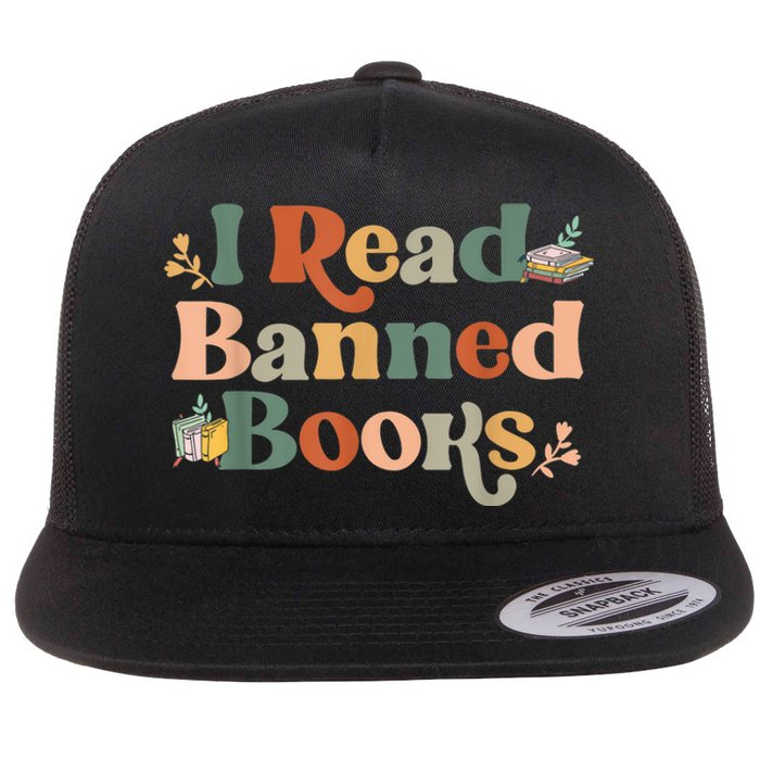 I Read Banned Books Week Librarian Freadom Reader Nerd Flat Bill Trucker Hat