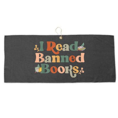 I Read Banned Books Week Librarian Freadom Reader Nerd Large Microfiber Waffle Golf Towel