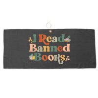 I Read Banned Books Week Librarian Freadom Reader Nerd Large Microfiber Waffle Golf Towel