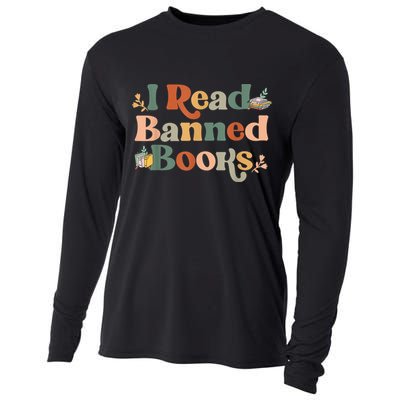 I Read Banned Books Week Librarian Freadom Reader Nerd Cooling Performance Long Sleeve Crew