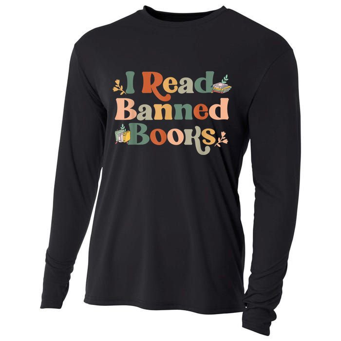 I Read Banned Books Week Librarian Freadom Reader Nerd Cooling Performance Long Sleeve Crew