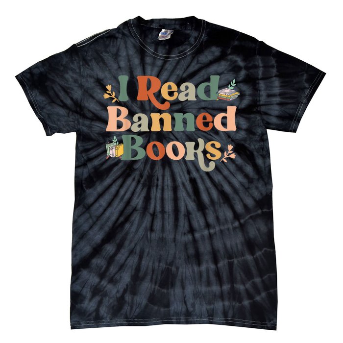 I Read Banned Books Week Librarian Freadom Reader Nerd Tie-Dye T-Shirt