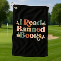 I Read Banned Books Week Librarian Freadom Reader Nerd Golf Towel