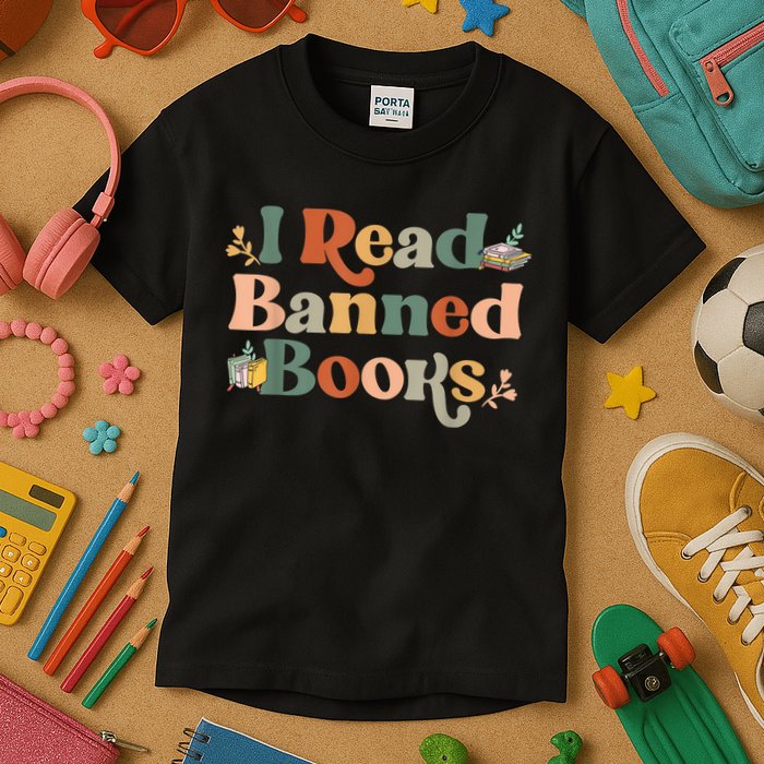 I Read Banned Books Week Librarian Freadom Reader Nerd Kids T-Shirt