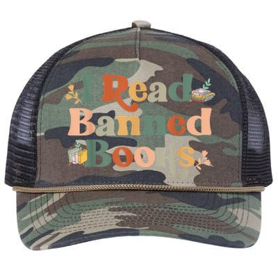 I Read Banned Books Week Librarian Freadom Reader Nerd Retro Rope Trucker Hat Cap