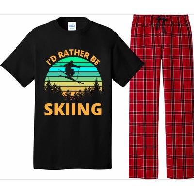 Id Rather Be Snowboarding Retro Vintage Snowboard Skiing Gift Pajama Set