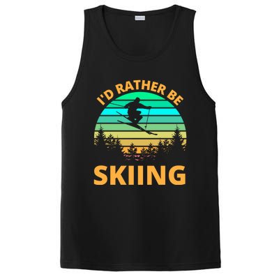 Id Rather Be Snowboarding Retro Vintage Snowboard Skiing Gift PosiCharge Competitor Tank