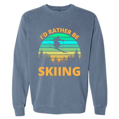 Id Rather Be Snowboarding Retro Vintage Snowboard Skiing Gift Garment-Dyed Sweatshirt