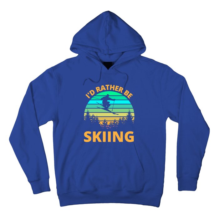 Id Rather Be Snowboarding Retro Vintage Snowboard Skiing Gift Hoodie