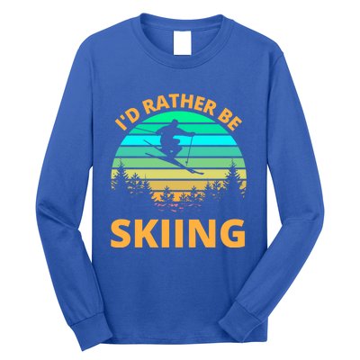 Id Rather Be Snowboarding Retro Vintage Snowboard Skiing Gift Long Sleeve Shirt