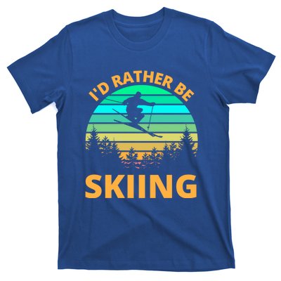 Id Rather Be Snowboarding Retro Vintage Snowboard Skiing Gift T-Shirt