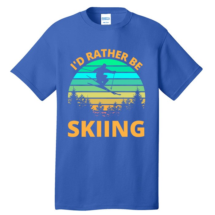 Id Rather Be Snowboarding Retro Vintage Snowboard Skiing Gift Tall T-Shirt