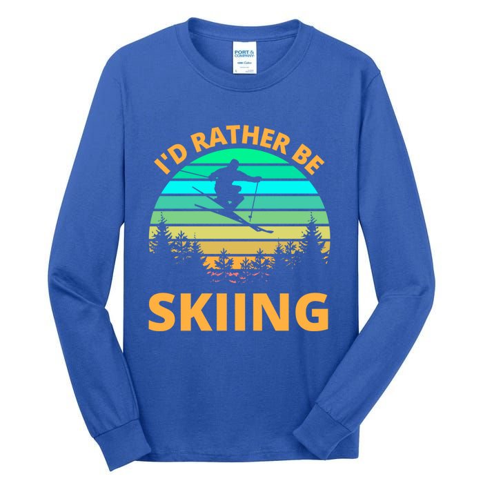 Id Rather Be Snowboarding Retro Vintage Snowboard Skiing Gift Tall Long Sleeve T-Shirt