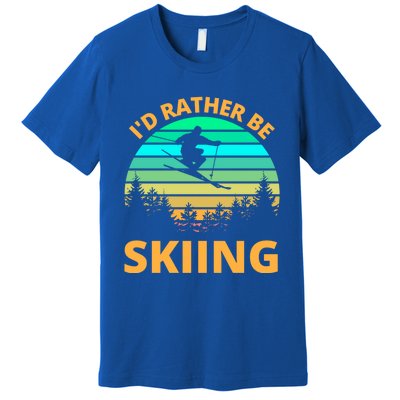 Id Rather Be Snowboarding Retro Vintage Snowboard Skiing Gift Premium T-Shirt