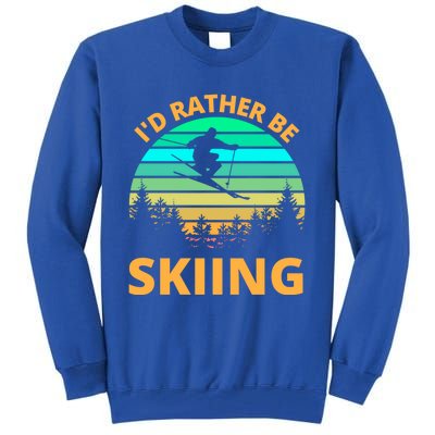 Id Rather Be Snowboarding Retro Vintage Snowboard Skiing Gift Tall Sweatshirt