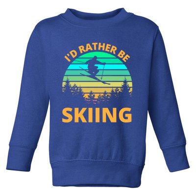 Id Rather Be Snowboarding Retro Vintage Snowboard Skiing Gift Toddler Sweatshirt