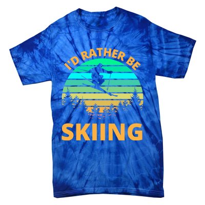 Id Rather Be Snowboarding Retro Vintage Snowboard Skiing Gift Tie-Dye T-Shirt