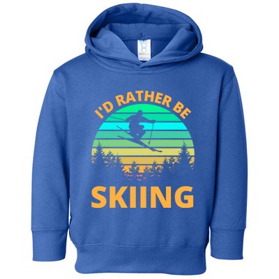 Id Rather Be Snowboarding Retro Vintage Snowboard Skiing Gift Toddler Hoodie