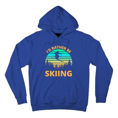 Id Rather Be Snowboarding Retro Vintage Snowboard Skiing Gift Tall Hoodie