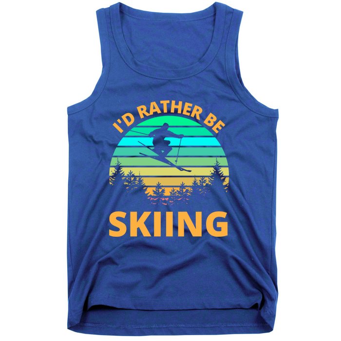 Id Rather Be Snowboarding Retro Vintage Snowboard Skiing Gift Tank Top