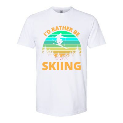 Id Rather Be Snowboarding Retro Vintage Snowboard Skiing Gift Softstyle CVC T-Shirt