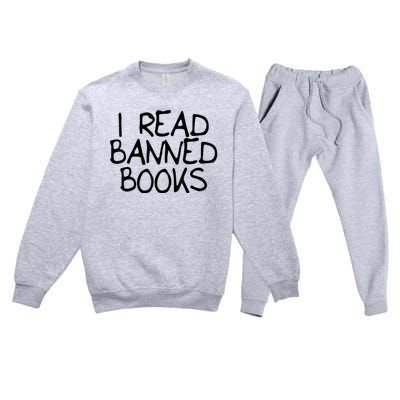 I Read Banned Books Premium Crewneck Sweatsuit Set