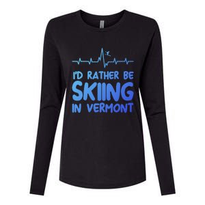 Id Rather Be Skiing In Vermont Skiing Gift Womens Cotton Relaxed Long Sleeve T-Shirt