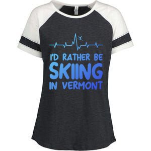 Id Rather Be Skiing In Vermont Skiing Gift Enza Ladies Jersey Colorblock Tee